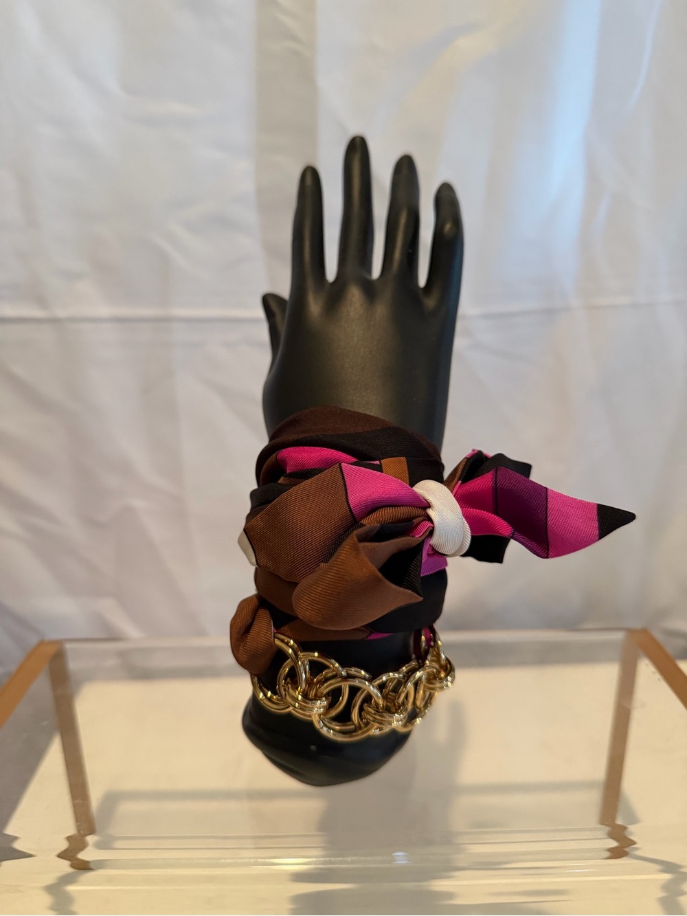 Pucci silk and gold bracelet